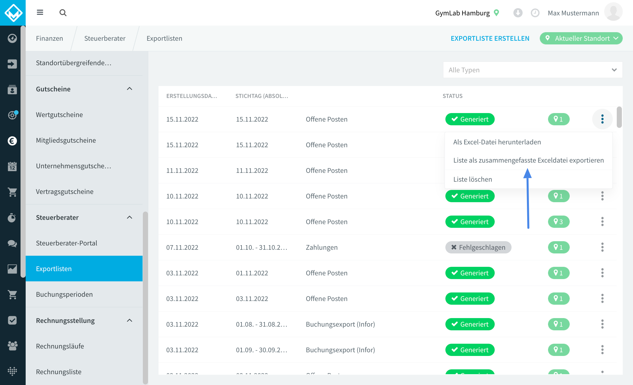 Magicline_-_Finanzen_-_Steuerberater_-_Exportlisten.png