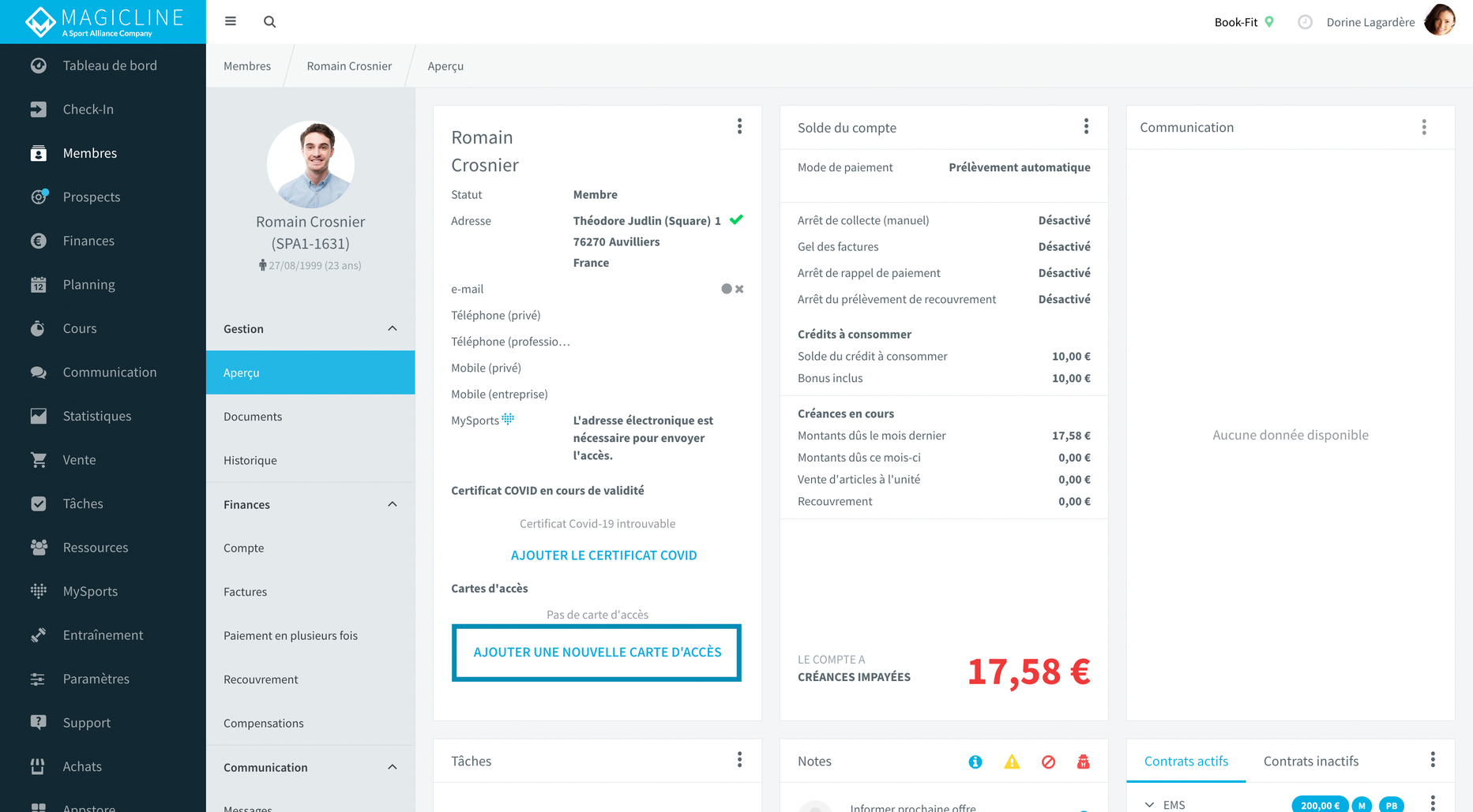 Comment assigner une carte de membre à un membre Magicline GmbH