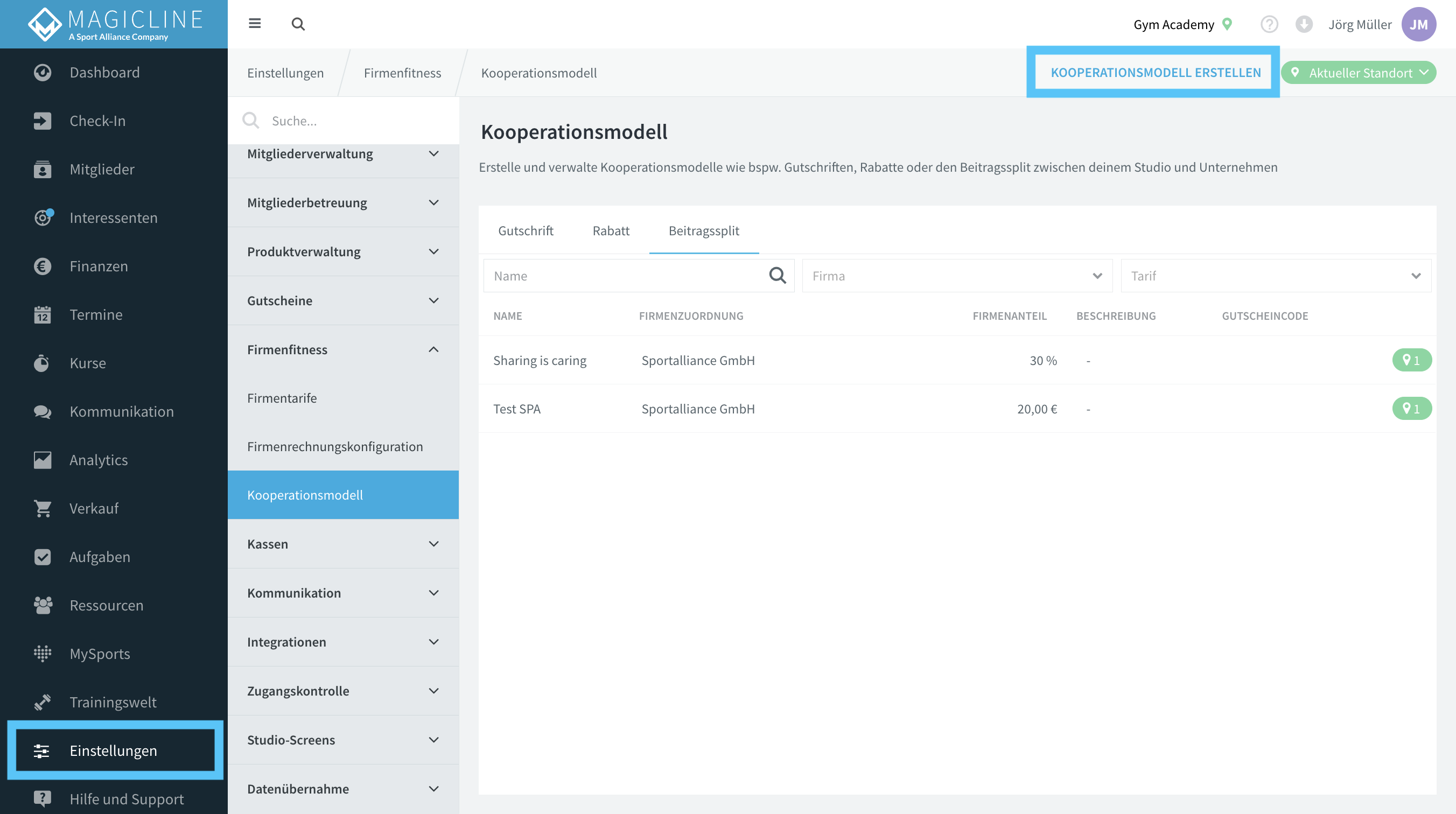 Cooperation Model Creation