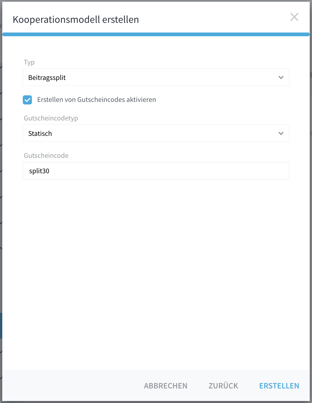 Create Voucher Code