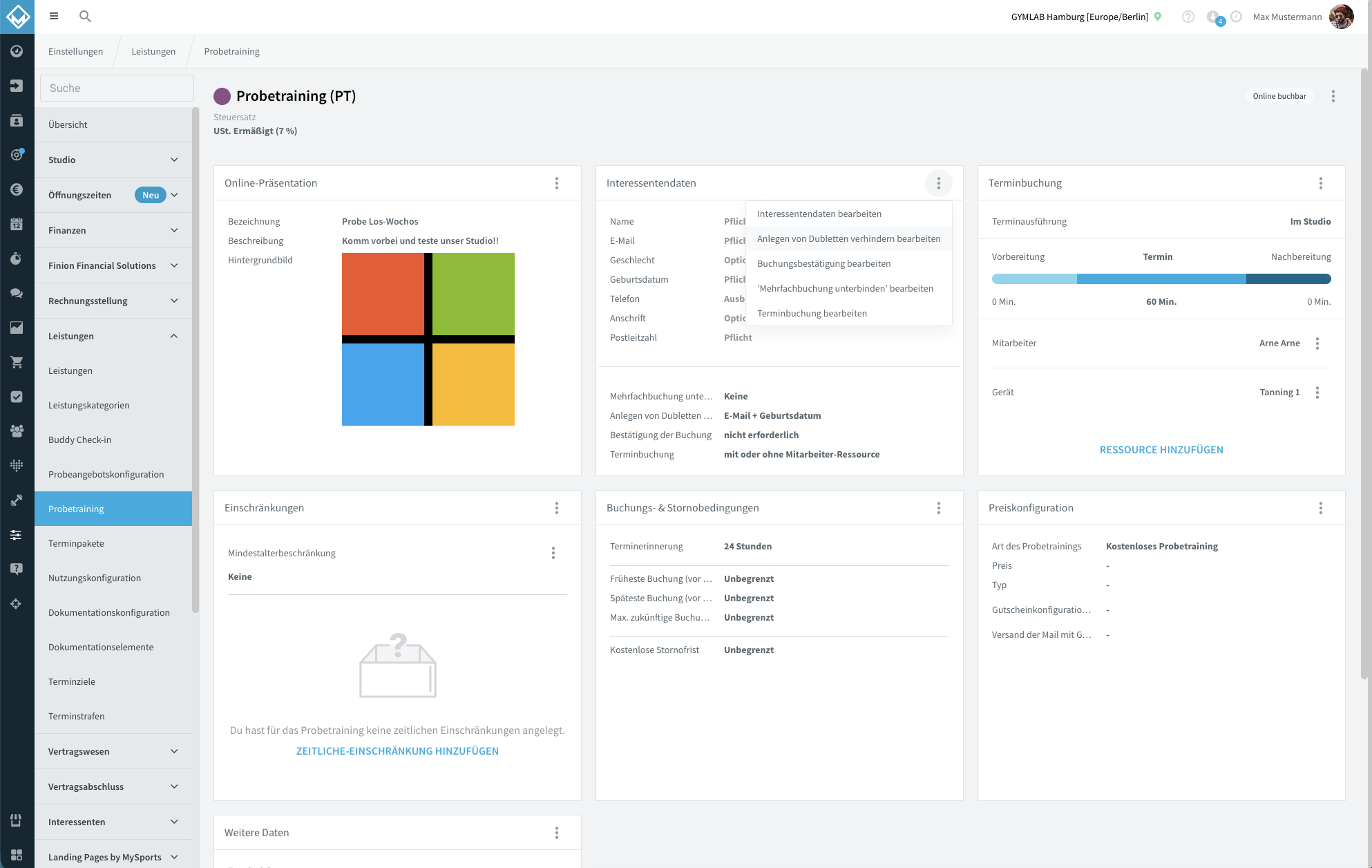 Duplicate Check for Contract Signings and Trial Trainings – Magicline GmbH