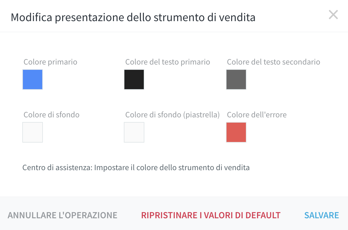 Impostare Lo Schema Di Colori Per Lo Strumento Di Vendita Magicline GmbH