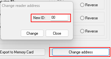 RARC: diálogo Change reader address