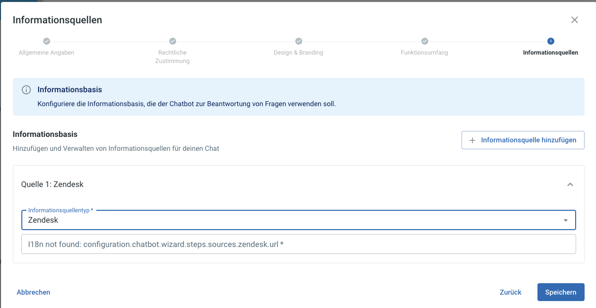 Zendesk Help Center als Informationsquelle.