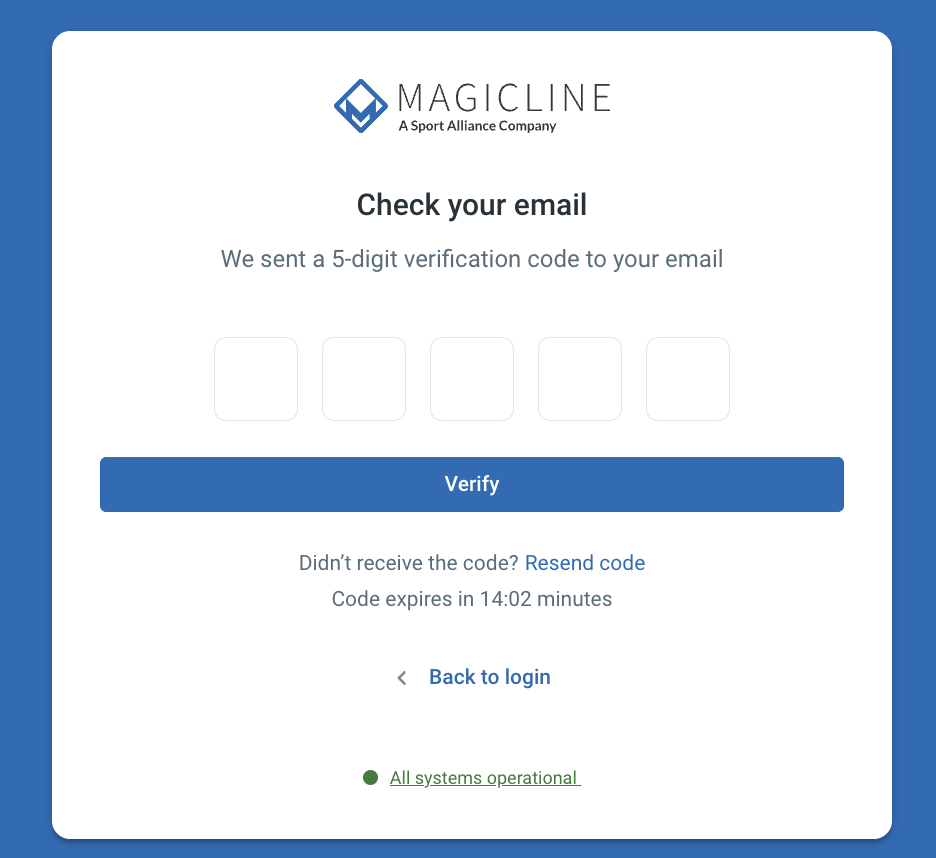 'Check your email' login screen with the 'Authentication code' field.