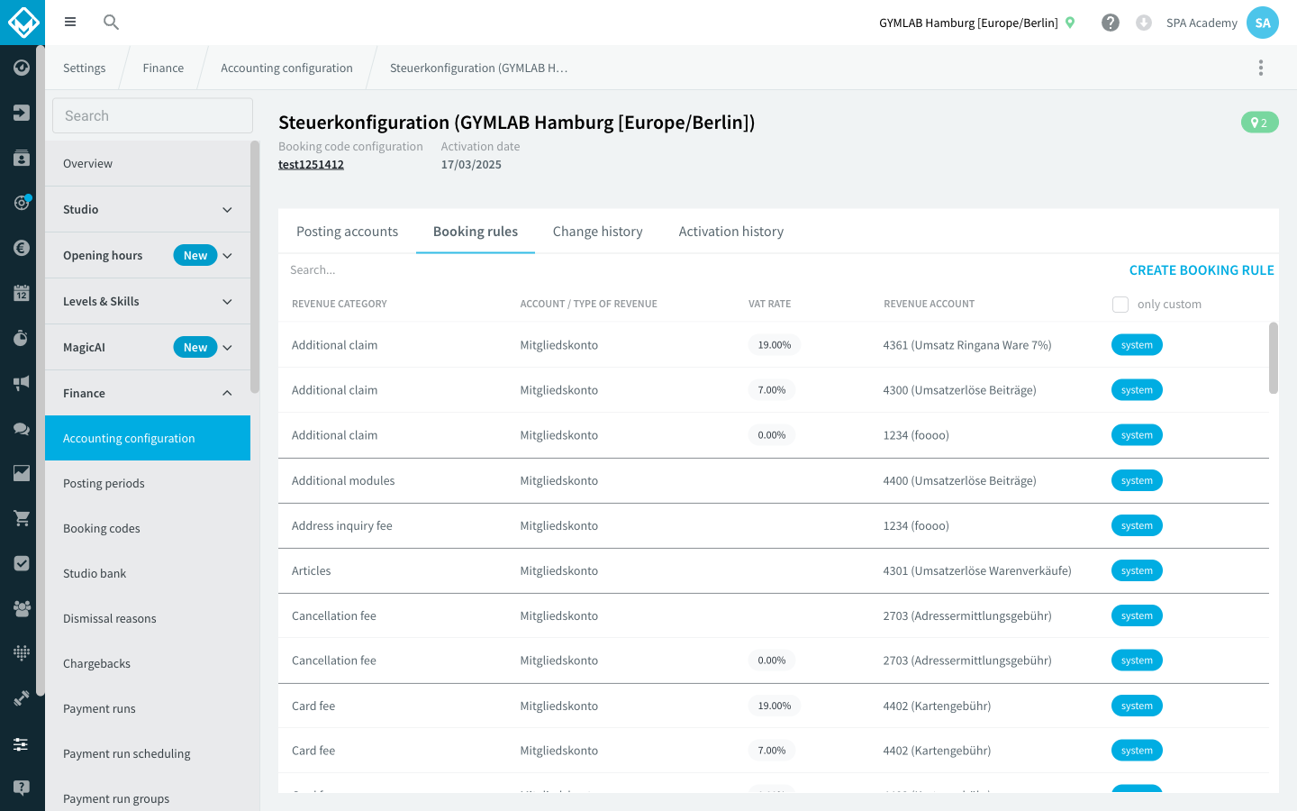 Booking rules overview