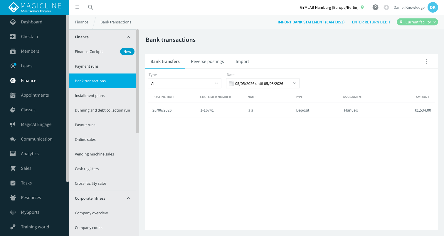 Reverse postings page
