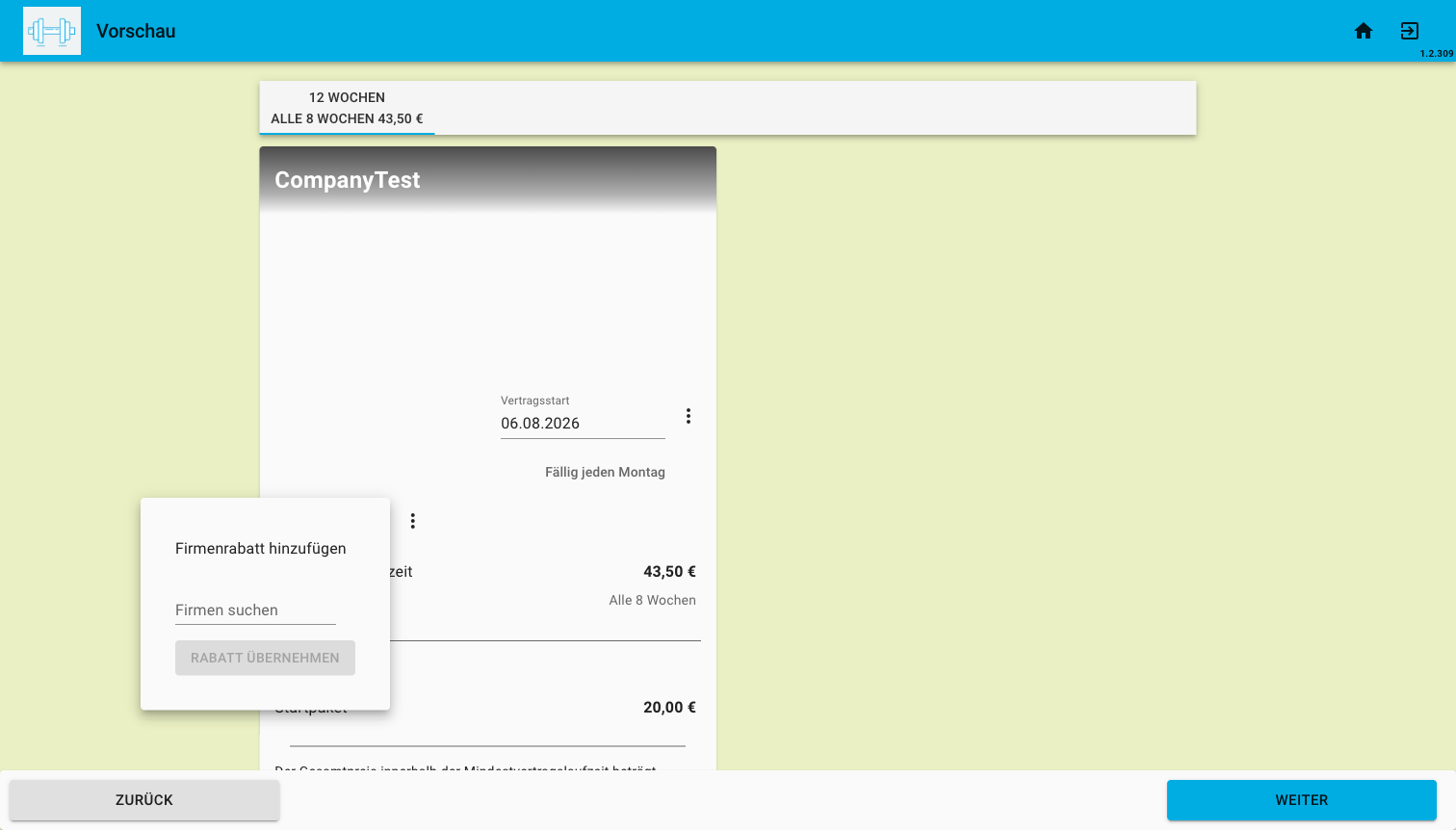 Sales Tool Add company discount search dialog