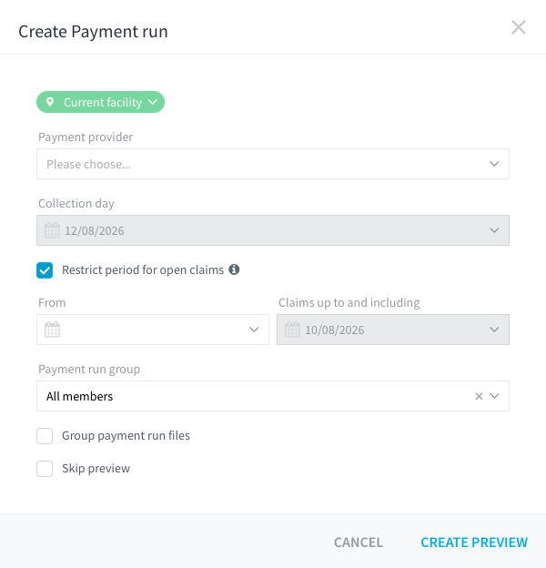 Create Payment run