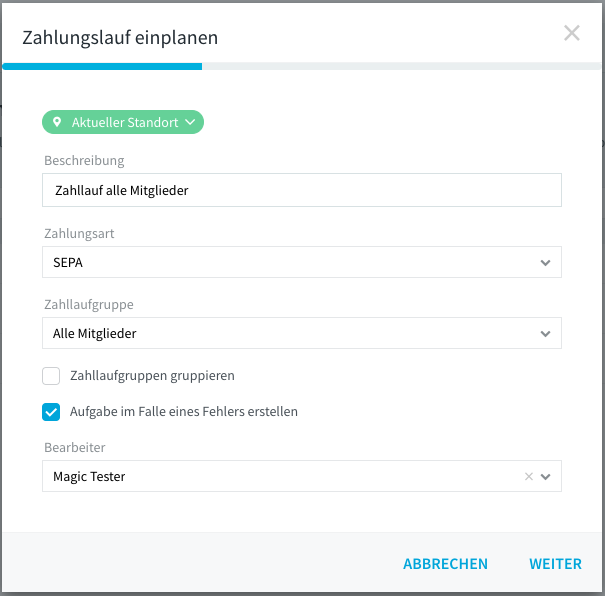 Betalingsrun inplannen