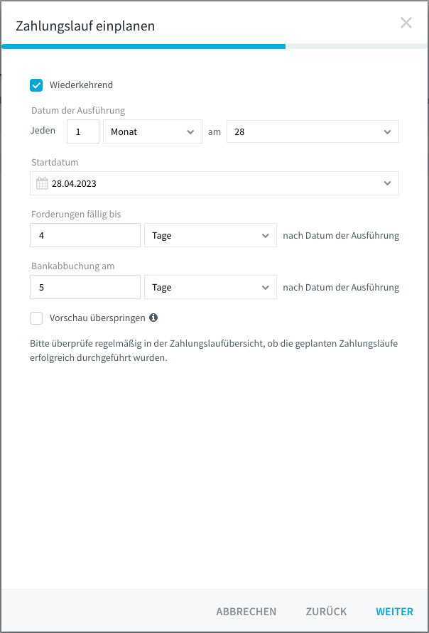 Configuratie terugkerende planning