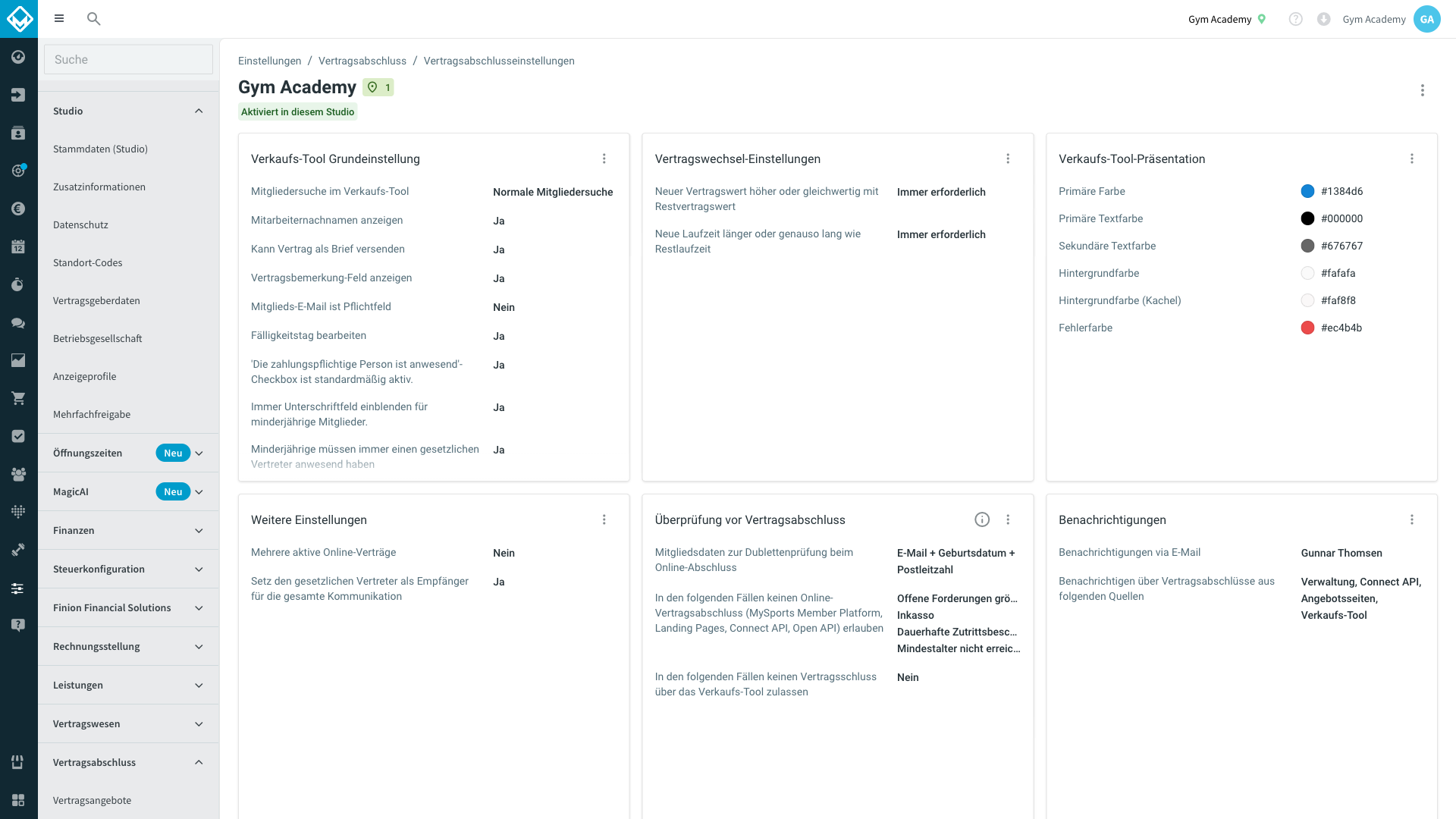 Widget „Verkaufs-Tool-Präsentation“ mit dem Drei-Punkte-Menü