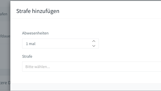 Strafe hinzufügen