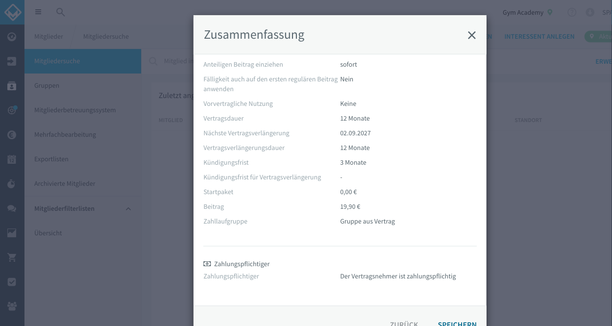 Zusammenfassung speichern