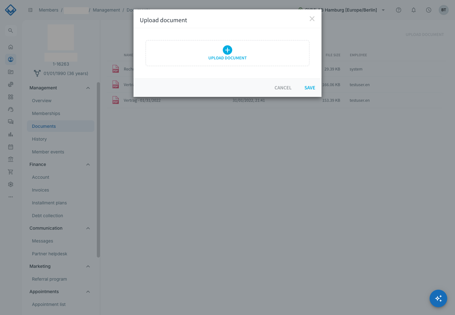 Dialoogvenster Document uploaden