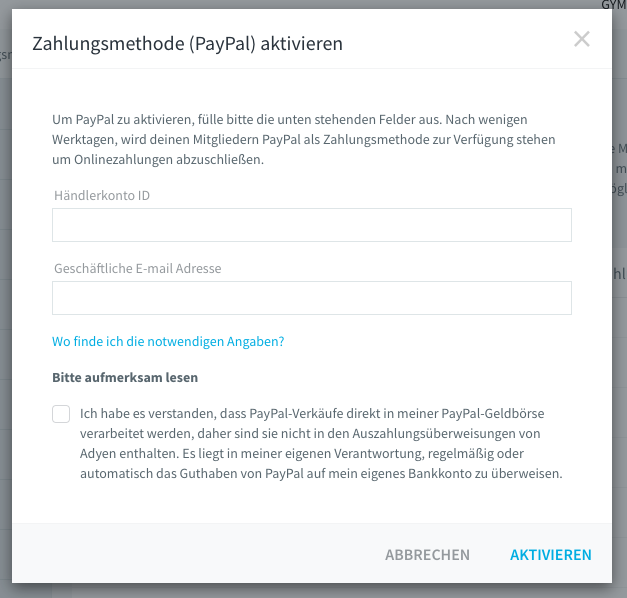 Afstoting Toevlucht Wens PayPal als Zahlungsmethode aktivieren – Magicline GmbH