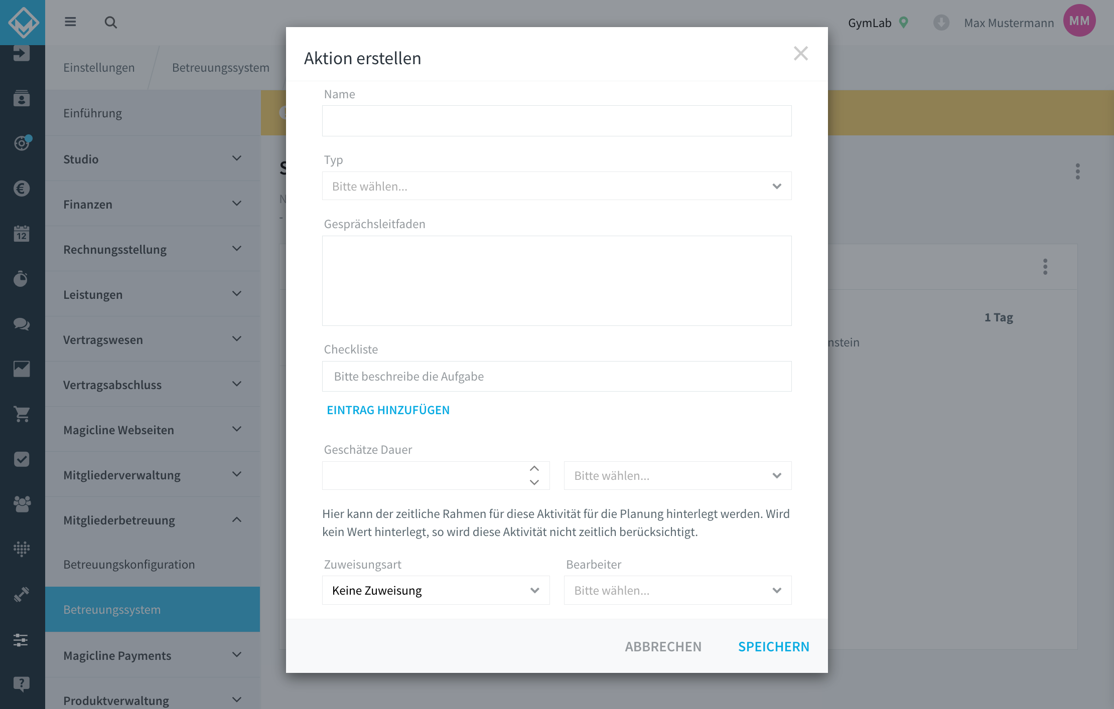 Create and configure Member care flows Magicline GmbH